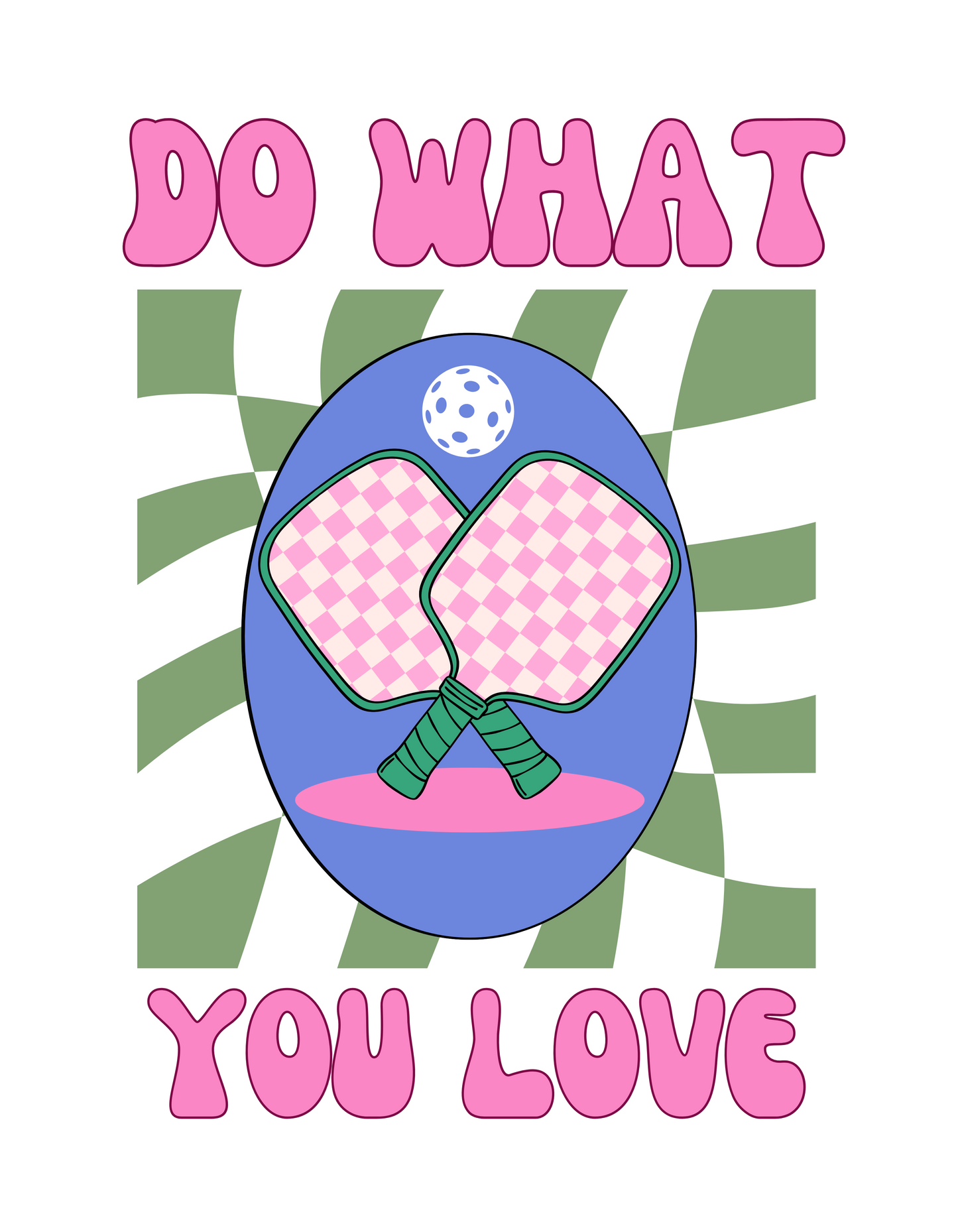 Pickleball Graphic T-Shirt | "Do What You Love" Design | 100% Cotton | Loose Fit | Women's Crew