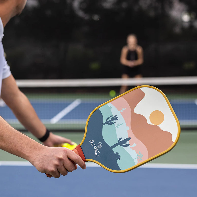 OutWest Sport Picklball Net Bundle - Net, 2 Paddles, 2 Balls, and Throw-down lines court markers, USAPA Approved